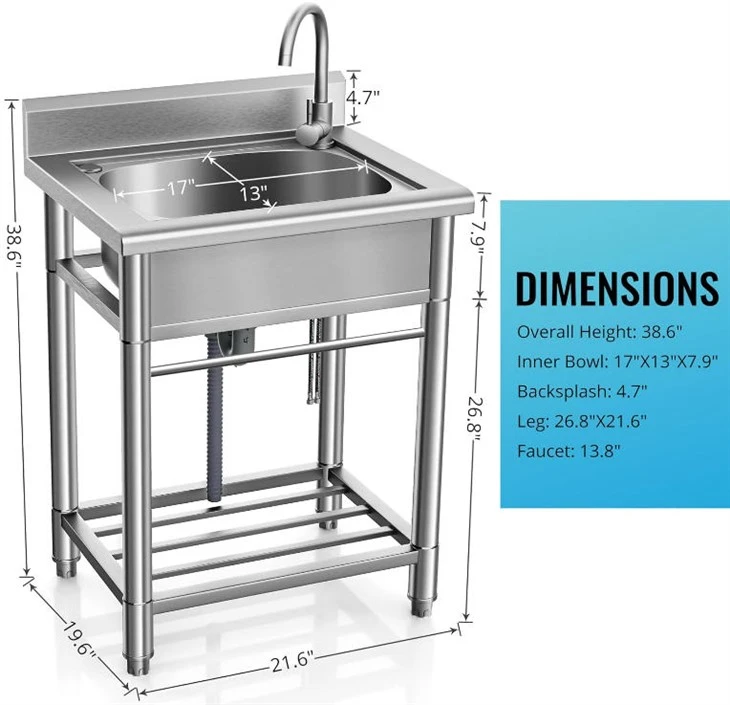 Integrated Stainless Steel Sink Freestanding Utility Sink suppliers